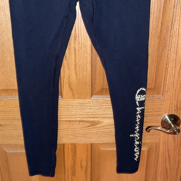 Champion black leggings with cheetah bring wait and wording comfy leggings soft - Picture 8 of 11
